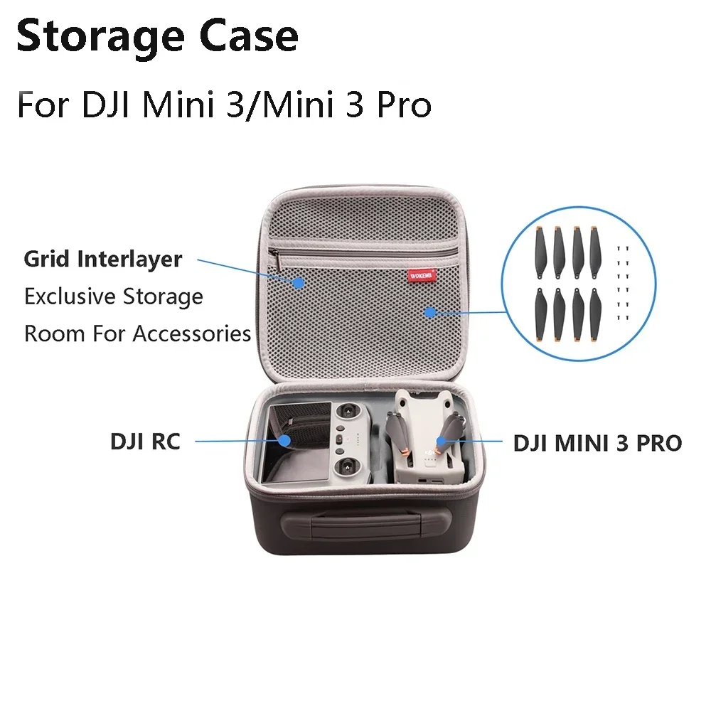 For DJI Mini 3 Pro Storage Bag Handbag PU Bag Portable Carrying Case Waterproof Box For DJI Mini 3 PRO Drone Accessories