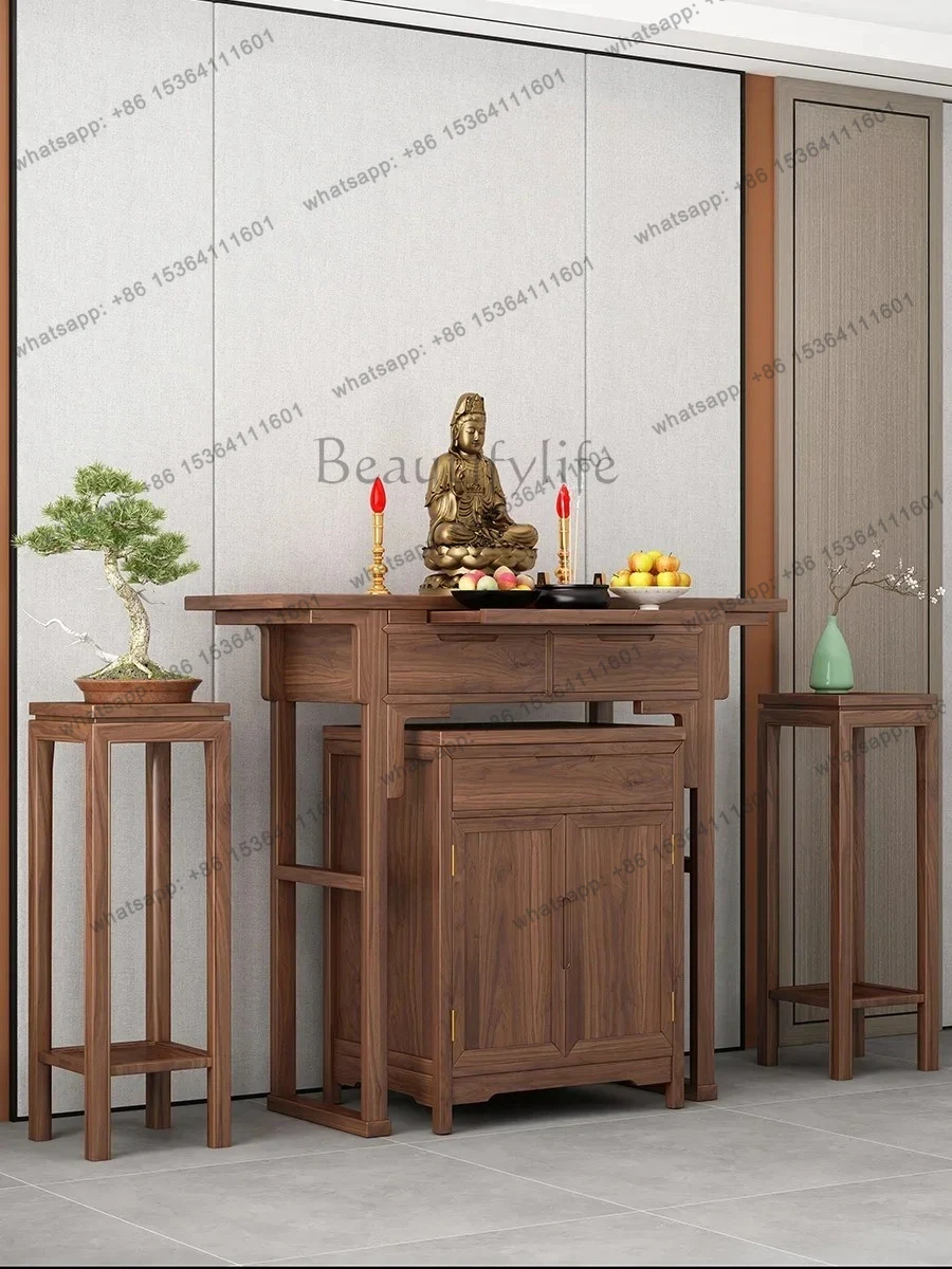 

yj7 Sala buddista per uso domestico in stile nordico medievale Gongtai armadio di nicchia buddista moderno