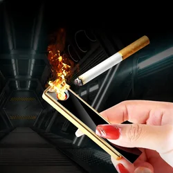 Mini Electronic USB Lighter Type-c Rechargeable Tungsten Wire Flameless Lighter Windproof Drop Down Electric Lighter Smoker Gift