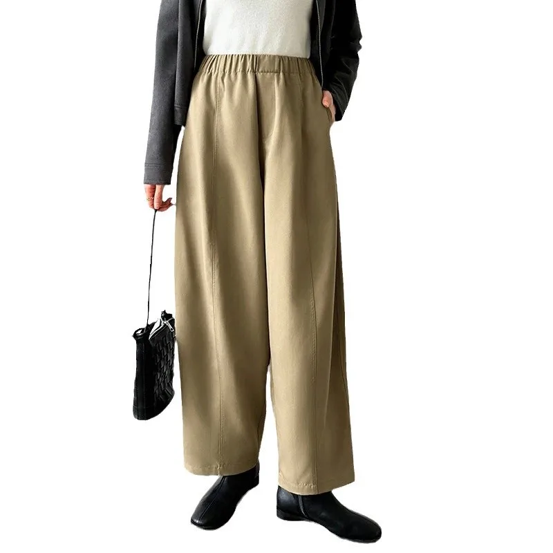Japanese Autumn Drape Retro Casual Pants Loose Solid Color Wide-leg Pants