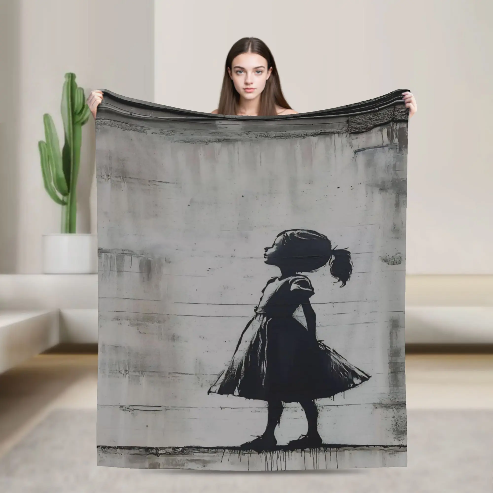 Banksys art Blanket Multi-size Warm Cozy Fluffy  Throw Blankets for Sofa Couch and Bed