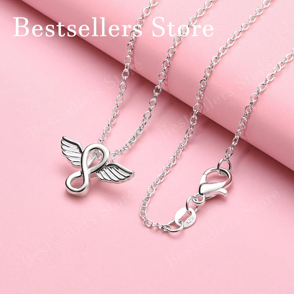 

925 sterling silver 16-30 inch exquisite 8-pendant necklace for women's wedding fashion jewelry, gifts and accessories
