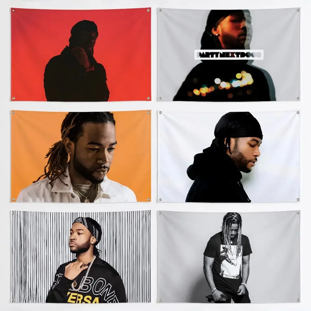 P-PARTYNEXTDOOR Rapper Music Flags Aesthetic Wall Tapestry Printed Wall Hanging Living Room Party Outdoor Decor