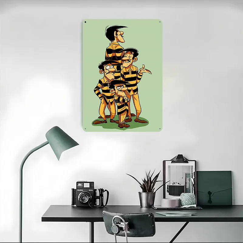 لاكي لوك كاريكاتير ملصق معدني على الحائط ديكور علامات معدنية مخصصة من الألومنيوم لتزيين جدران الفن ديكورات المنزل