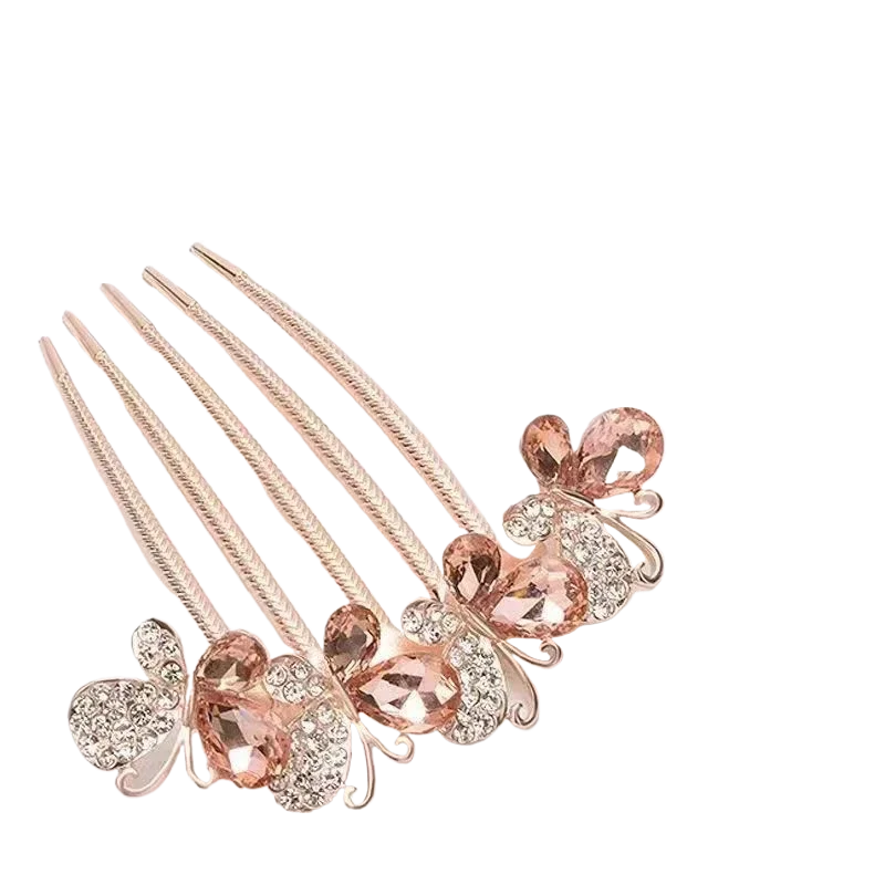 

Fashion Zircon Hairpin Accessories for Women Retro Luxury Alloy Five Toothed Hair Comb Headwear Hair Clips for Girls