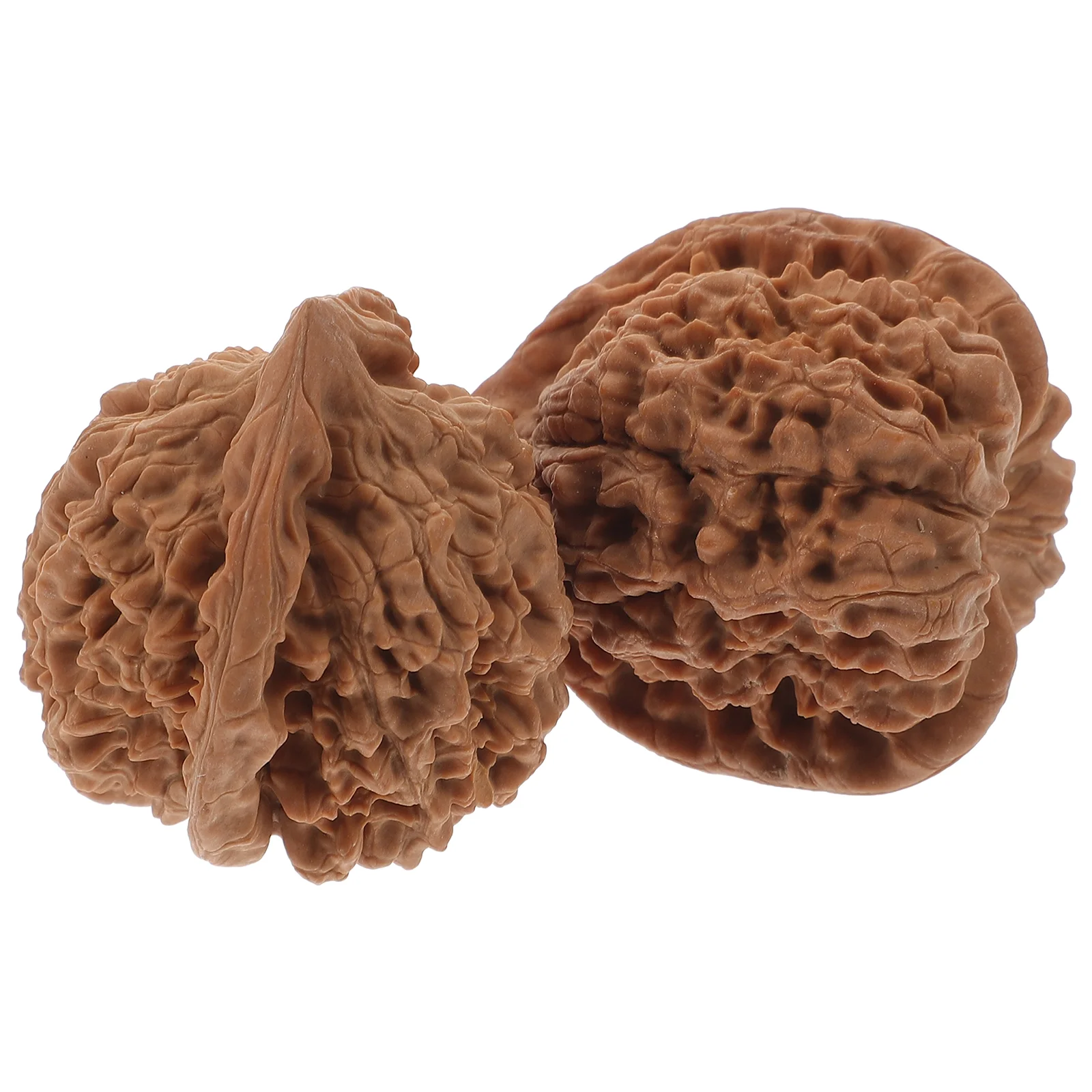 

2 Pcs Stress Balls Walnut Fitness Hand Play Massage Leisure Handball Brown Exercise