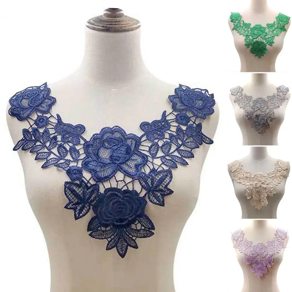 Hollow Lace Neckline Women Fashion Accessories Elegant Embroidered Lace Collar for Women Diy Sewing Supplies Wedding Dress