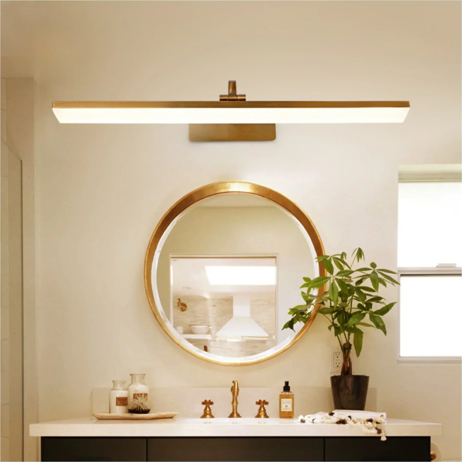 LED mirror lamp brown bronze Waterproof Hotel display cabinet mural modern Wall Mounted bathroom study Line Lamp Make Up light