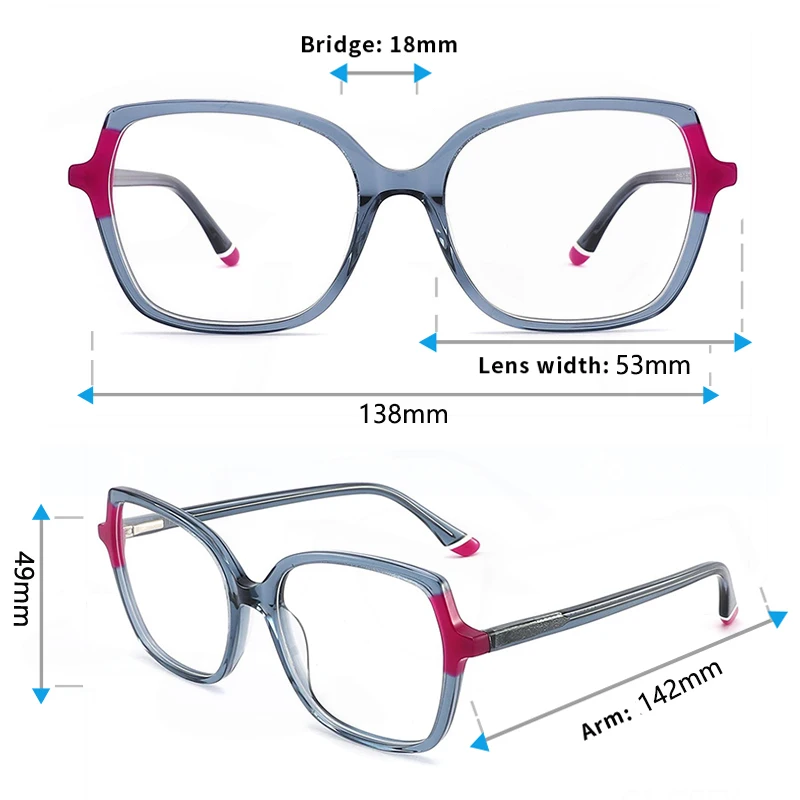 Ceofy 2023 New Women Acetate Glasses Frame Myopia Optical Luxury Brand Design Prescription Fashion Eyeglasses Frame for Women