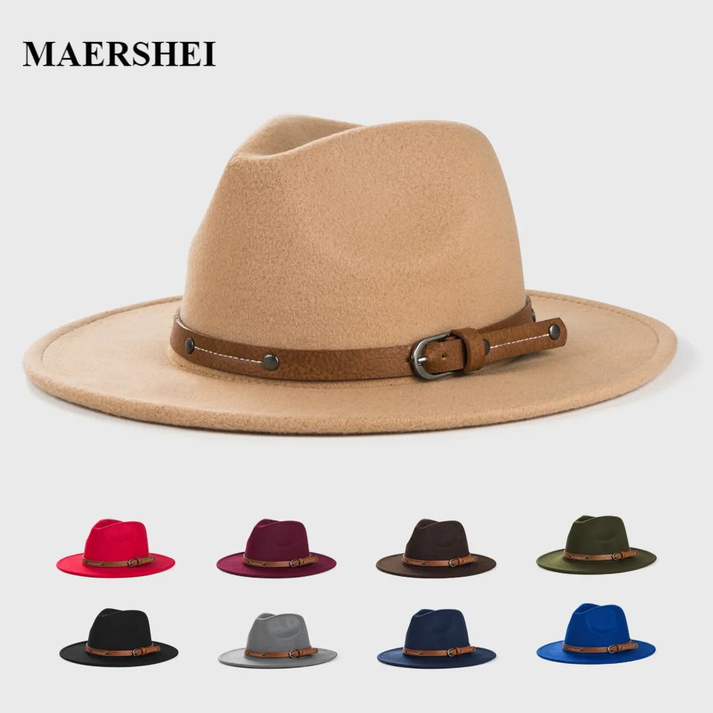 

Classic British Fedora Hat Men Women Imitation Woolen Winter Felt Hats Fashion Jazz Hat Chapeau Women Church Hat