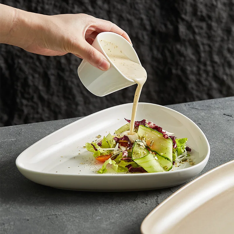 

Креативный набор тарелок для завтрака, уникальная форма, западный ресторан, новая десертная тарелка, блюдо для салата в отеле