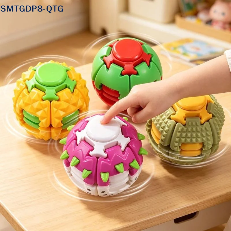 NEW Press The Gyro Ball Decompression Toy The New and Strange Fingertip Gyro  Play Cross-border Fruit Spinning Ball
