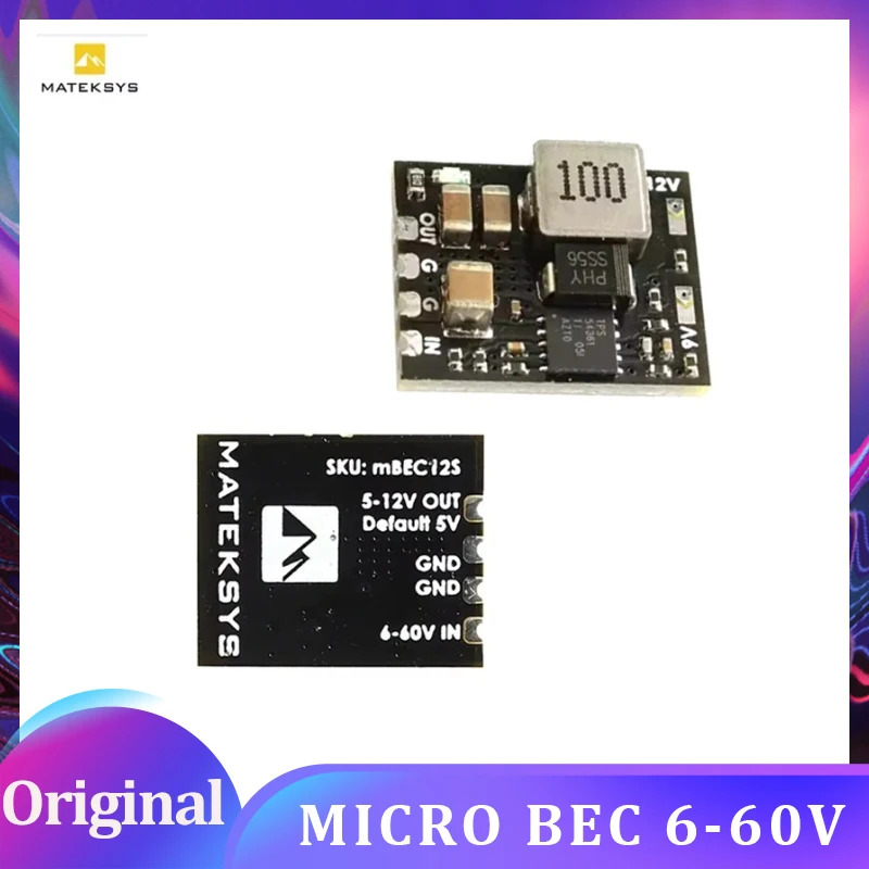 MATEK Mateksys MICRO BEC 6-60V TO 5V/9V/12V-ADJ Step-Down Regulator Module For RC Model Airplane Helicopter FPV Racing Drone