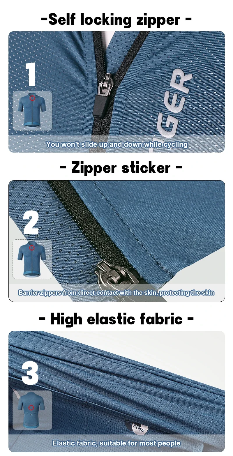 X-TIGER Sommer-Radtrikot, atmungsaktives, kurzes Sportshirt, schmal geschnittenes Profi-Radtrikot, Rennsport-Oberteil, Freizeitbekleidung, Radtrikot – Detail 7
