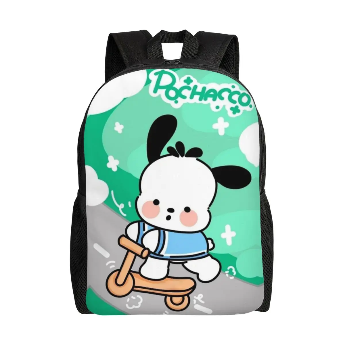 

Рюкзак Pochacco с девчачьим сердечком для мужчин и женщин, водонепроницаемый школьный колледж, милая мультяшная сумка с принтом, сумки для книг