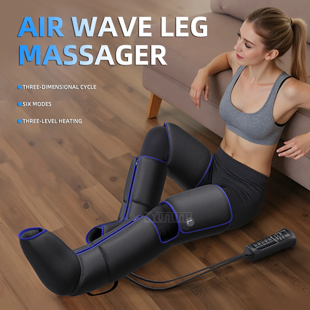 

Портативный массажер для ног Air Wave для домашнего использования с функциями глубокого разминания, вибрации и качания.