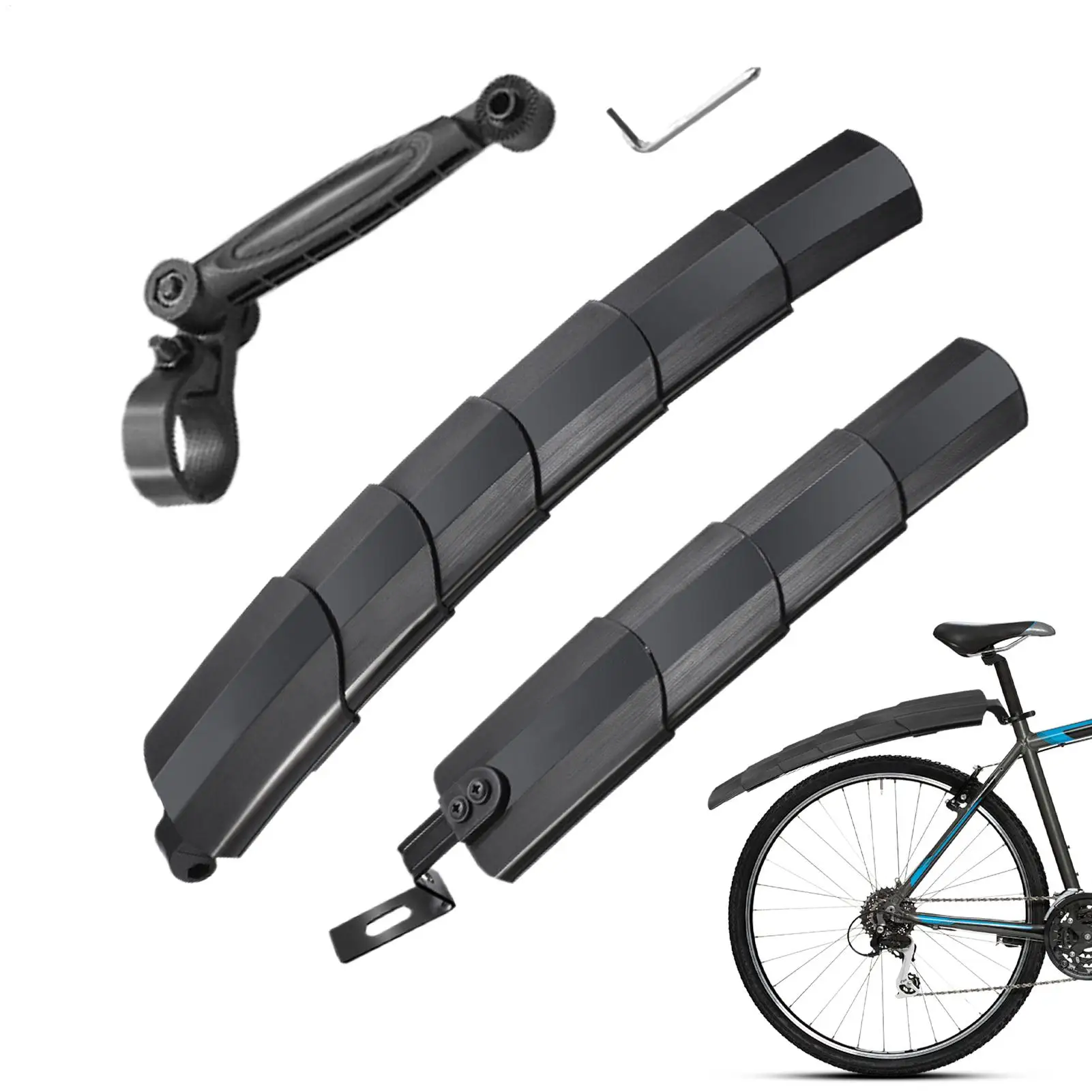 Einziehbares Fahrrad-Schutzblech-Set: Fahrrad-Schutzbleche für vorne und hinten, Fahrrad-Vorder-/Hinterradschutzbleche
