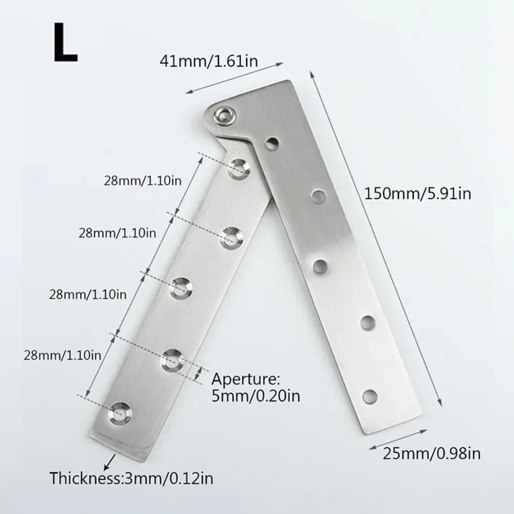 

2PCS Chicken beak Hidden Hinges Seven-word Inset Invisible Door Pivot Hinge 360 Degree Rotating Stainless Steel