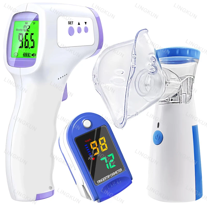 Oxímetro Termómetro de oído Salud Nebulizador de inhalación de mano Atomizador de malla Inhalador Nebulizador Inhalador para niños adultos Nebulizador