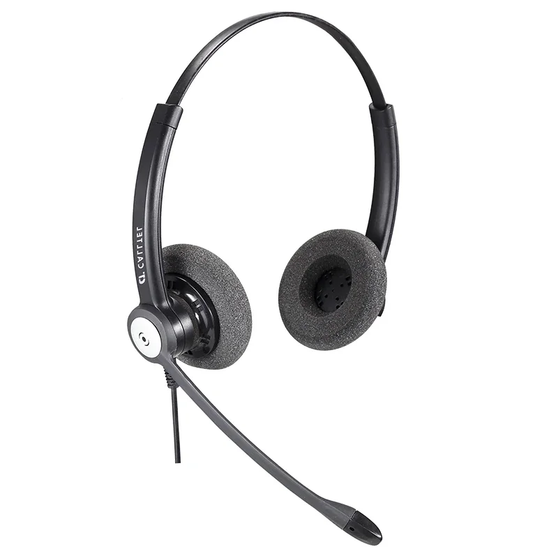 Professional office headphones with noise canceling microphone, binaural