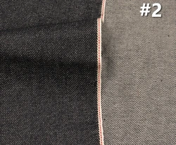 12oz selvage schwarz rohes Denim Material Lieferanten Premium schwarz Web kante Jeans Stoff hersteller w28752