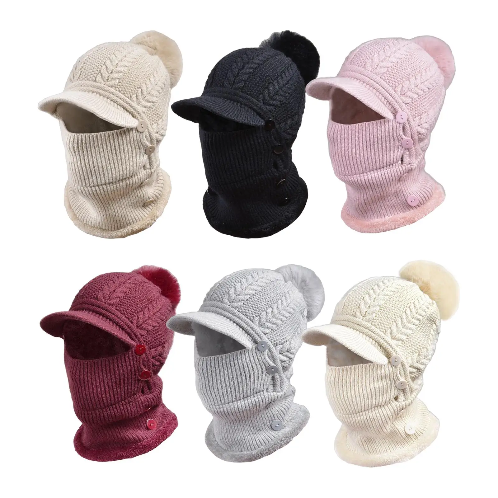 Winter Ski Mask Cap Neck Scarf Warm Warmer Knit Balaclava Beanie Hat for