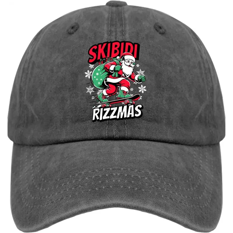 

Skibidi Rizzmas Hats for Womens Baseball Caps Trendy Washed Dad Hat Breathable