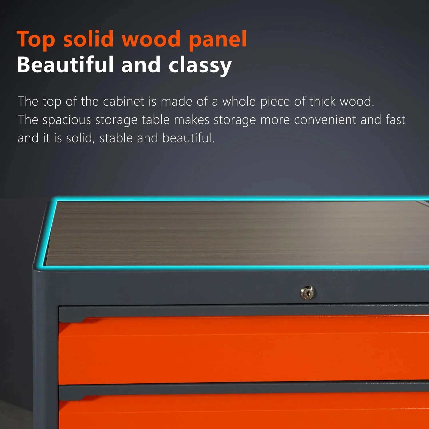 Eight Drawer Tools Cabinet Can Be Locked with One Key Tool Storage Cabinet Factory Workshop Use Orange