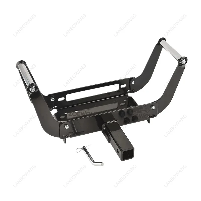 Foldable Cradle Winch Mounting Plate, Off‑Road Vehicle Trailer Modified External Bracket Hanging Receiver Accessory