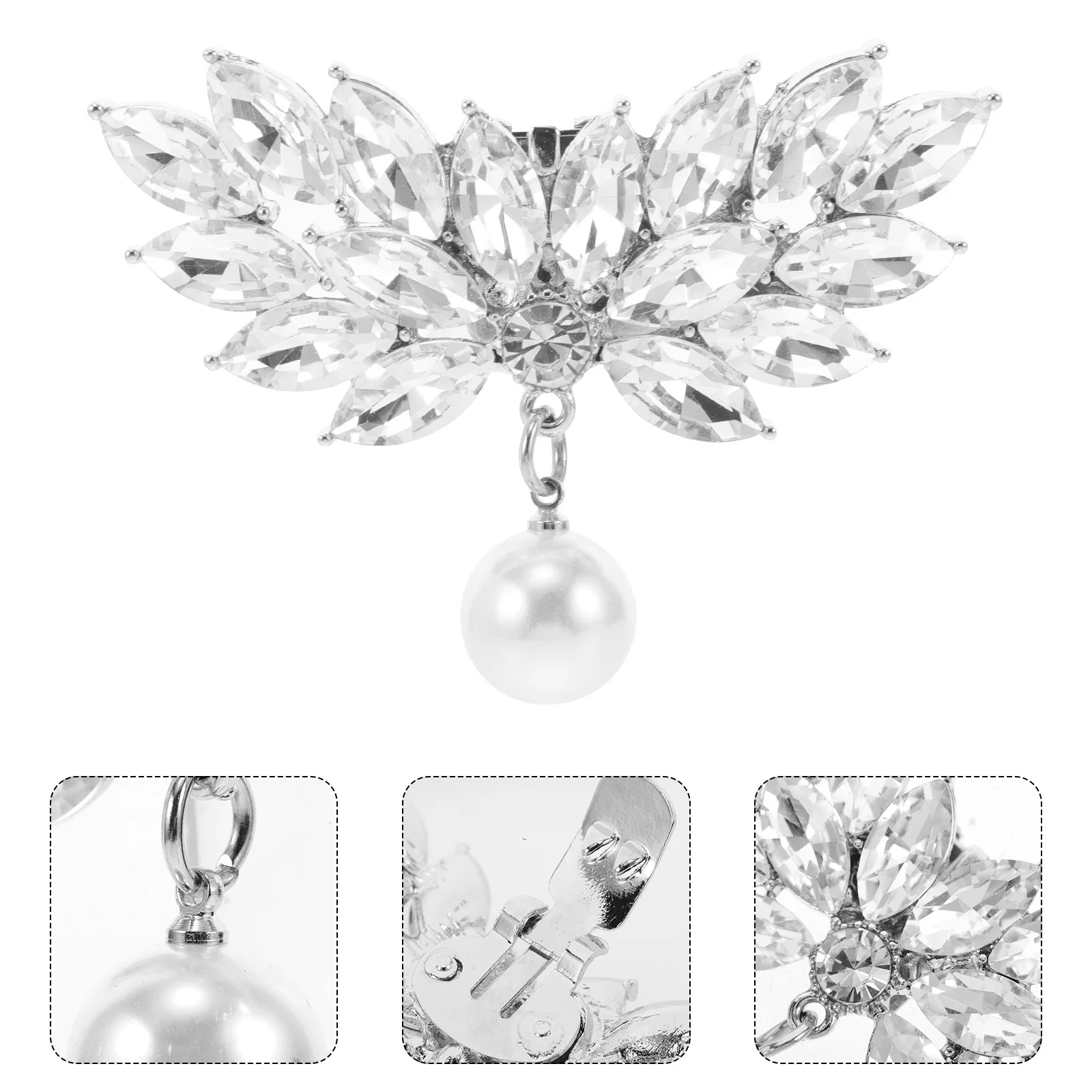 

2pcs Shoe Flower Buckle Clips Detachable Rhinestone Pearl High Heel Decorations For Women Bridal Flats Crystal Zinc Alloy Shoe