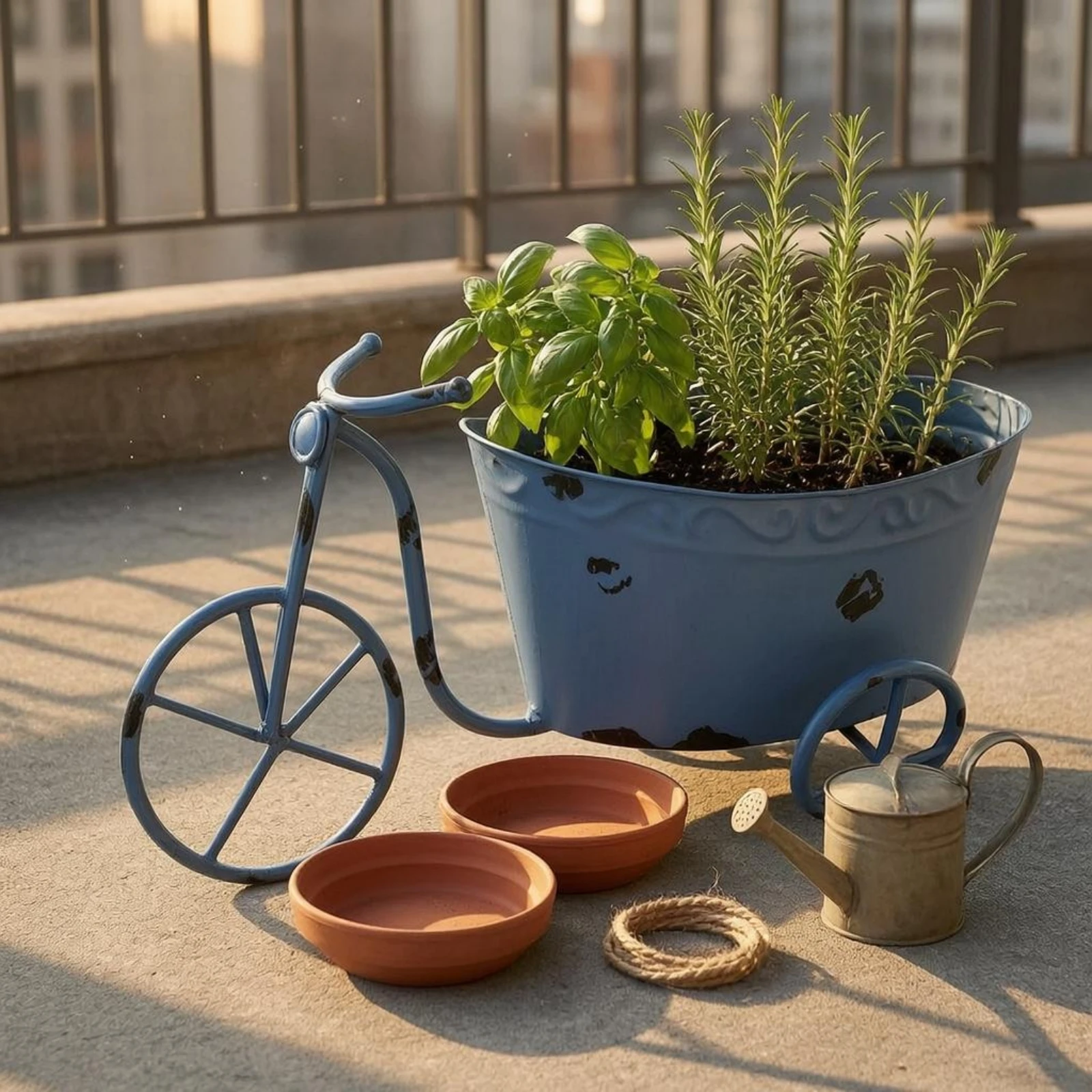 Metal Tricycle Planter Iron Tricycle Planter Flower Pot Holder Rustic Garden Decor accessibleTop