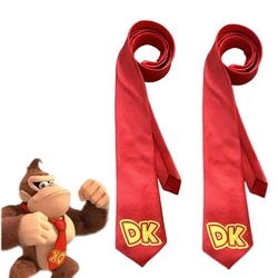 DK Mariohe Bros 코스프레 넥타이 코스튬 액세서리, 영화 복숭아 코스 공주 빨간 목걸이, 여성 남성 성인용 할로윈 소품
