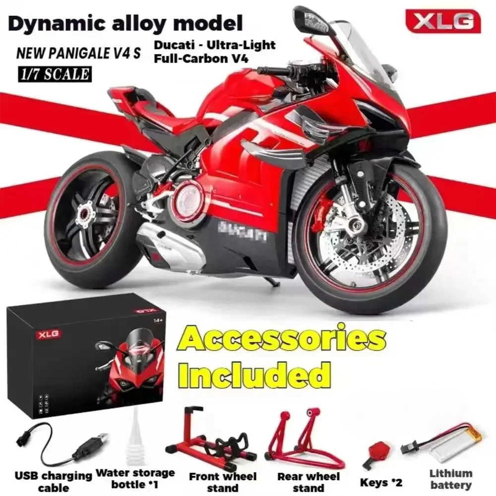 

For Ducati V4s Ignite Start Smoke Effect 1:6 Panigale motorcycle alloy simulation model Large decoration project birthday gift
