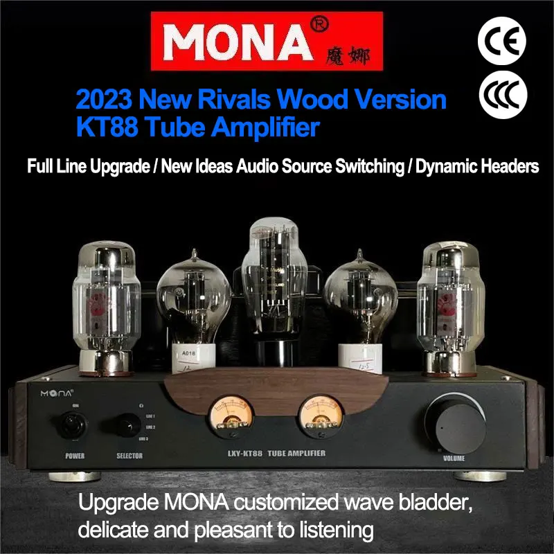 مكبر صوت أنبوبي من Himing Mona LXY ، إصدار خشبي للمنافسيه ، أمبير يدوي نقي أحادي الأطراف HiFi ، طاقة عالية ، KT88