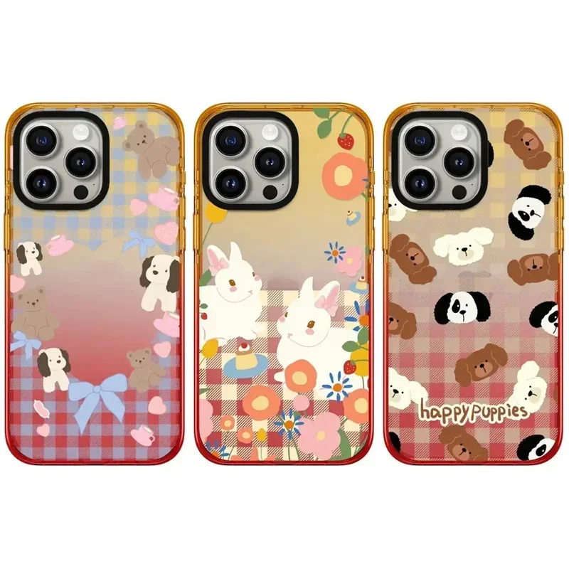 

Peach Gradient Border 2.0 Acrylic Dog Rabbit iPhone 11 12 13 15 14 Pro Max Protective Case, Fits iPhone 15 Pro Max