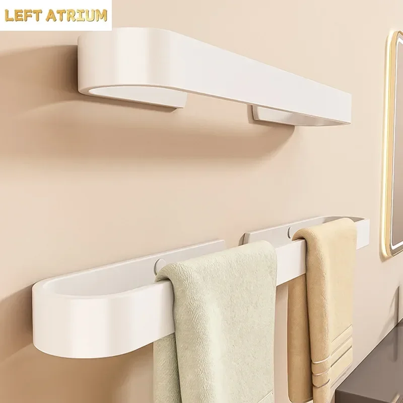 Slipper Clip  Aluminum Simple Style U Pattern Nail-free Glue Bathroom Towel Rod Towel Holder Kitchen Pot Cover Racks