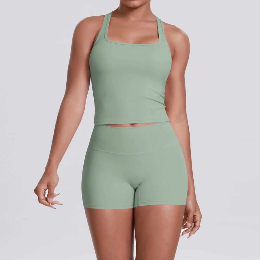 

Женские комплекты из 2 предметов с высокой талией, сексуальные однотонные шорты для фитнеса, комплект для йоги с функцией подтяжки ягодиц, спортивная одежда, нижнее белье для женщин