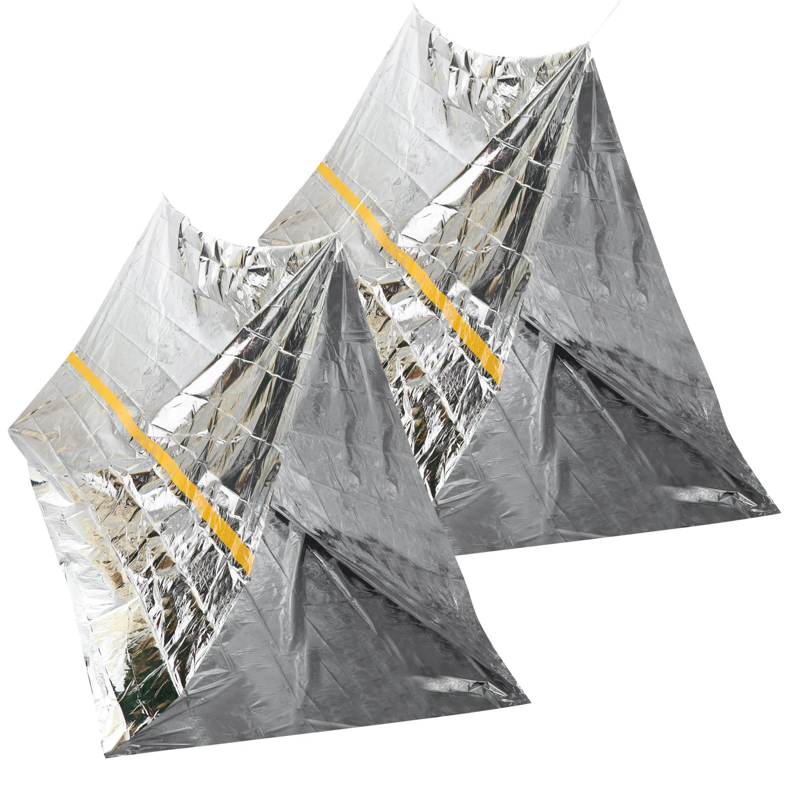 2 قطعة خيمة مأوى للطوارئ يمكن التخلص منها خفيفة الوزن مقاوم للماء المحمولة التخييم Sos أنبوب خيمة للمشي في الهواء الطلق السفر بقاء