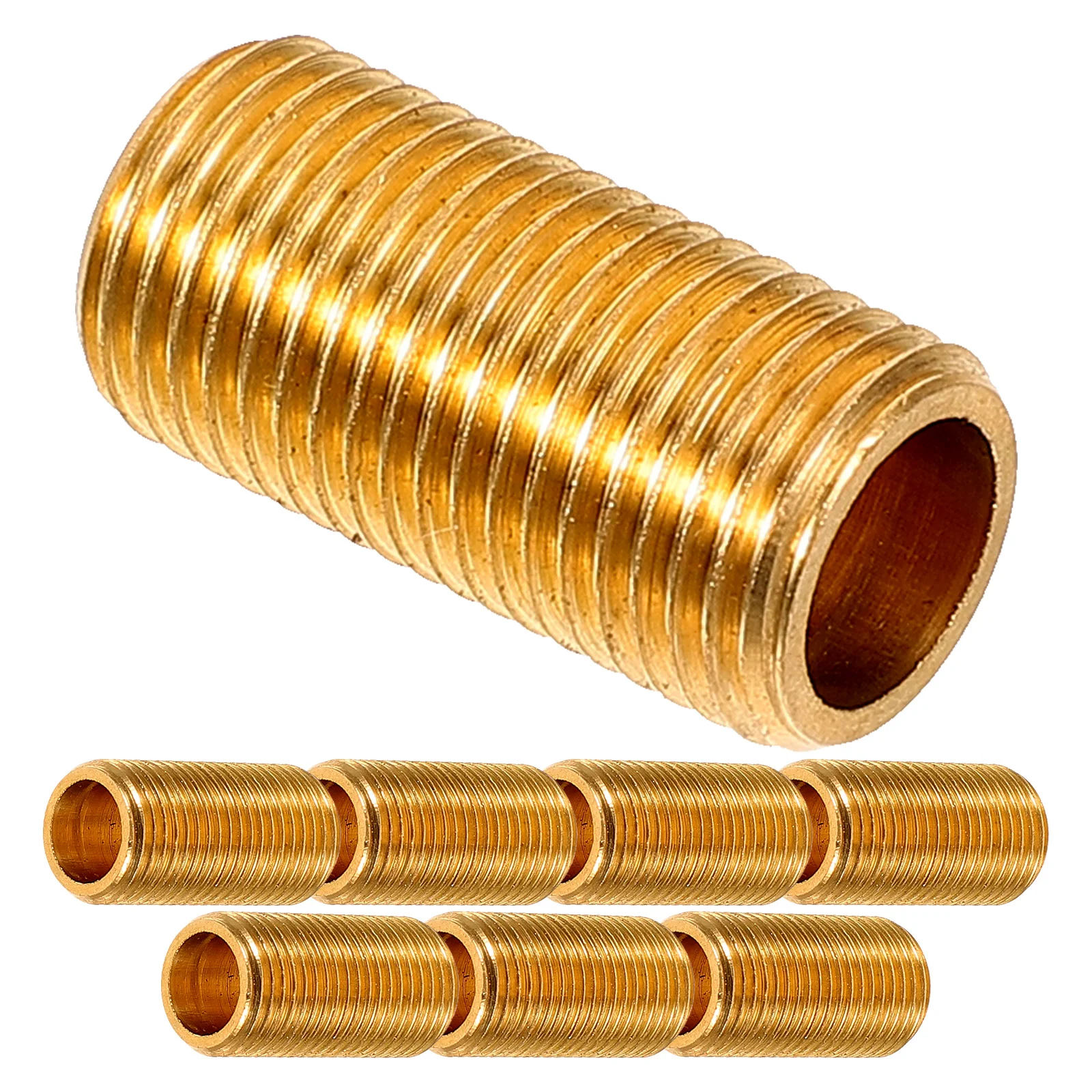 8 Pcs M10 Copper Hollow Threaded Lamp Pipe Connector for Chandelier Extension Rod Nut Lamp Hardware Repair Parts