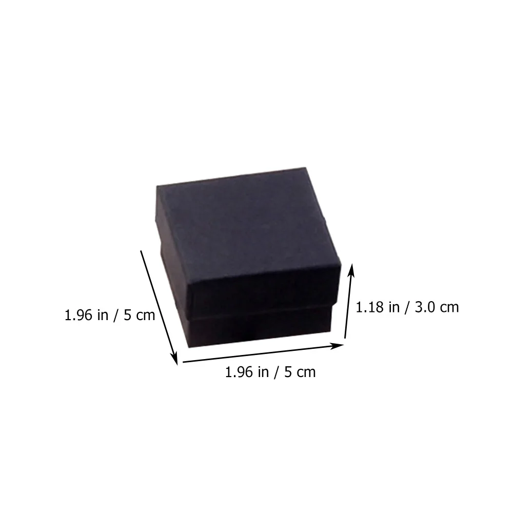 96Pcs Black Kraft Paper Jewelry Boxes Small Size Retro Durable Storage Case for Rings Earrings Necklaces Gift Organizer