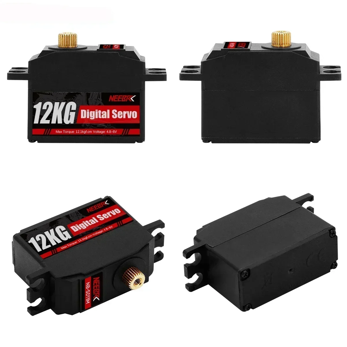 NEEBRC-Servo étanche à engrenage en métal, 12kg, pour voiture RC 1/16, 1/14, 1/12, inoler, robot, bateau, hélicoptère, TRtage, Wltoys, 144001, MN128, WPL