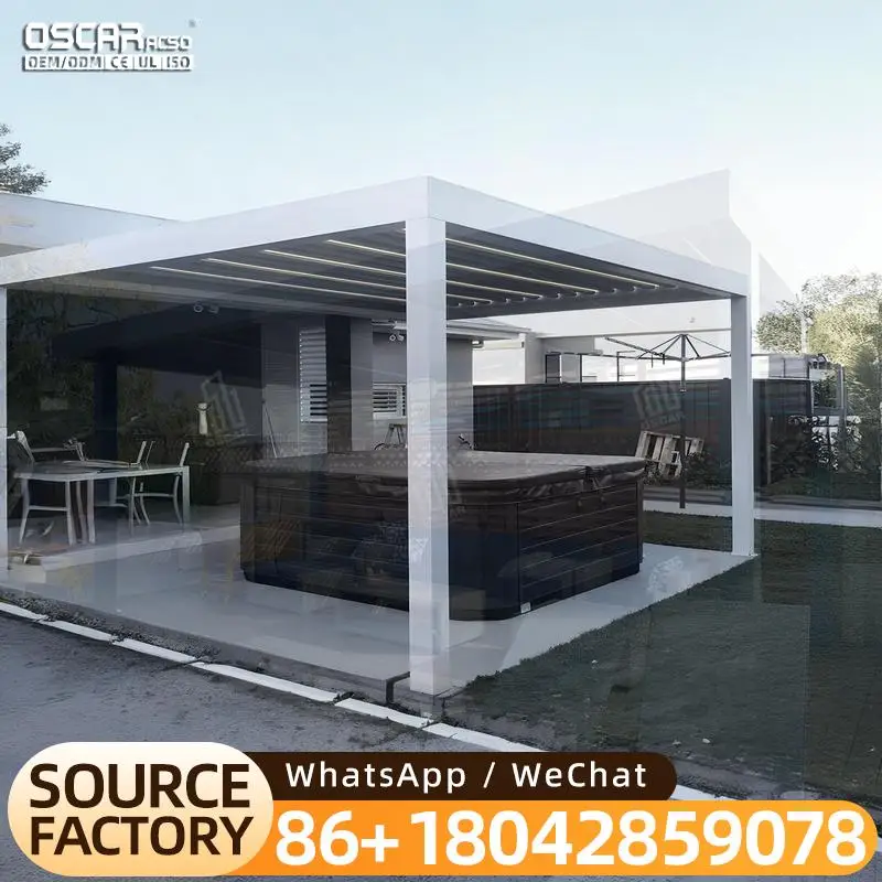 

Наружная водонепроницаемая алюминиевая беседка с открывающейся крышей, индивидуальная беседка для сада, патио и беседки на открытом воздухе