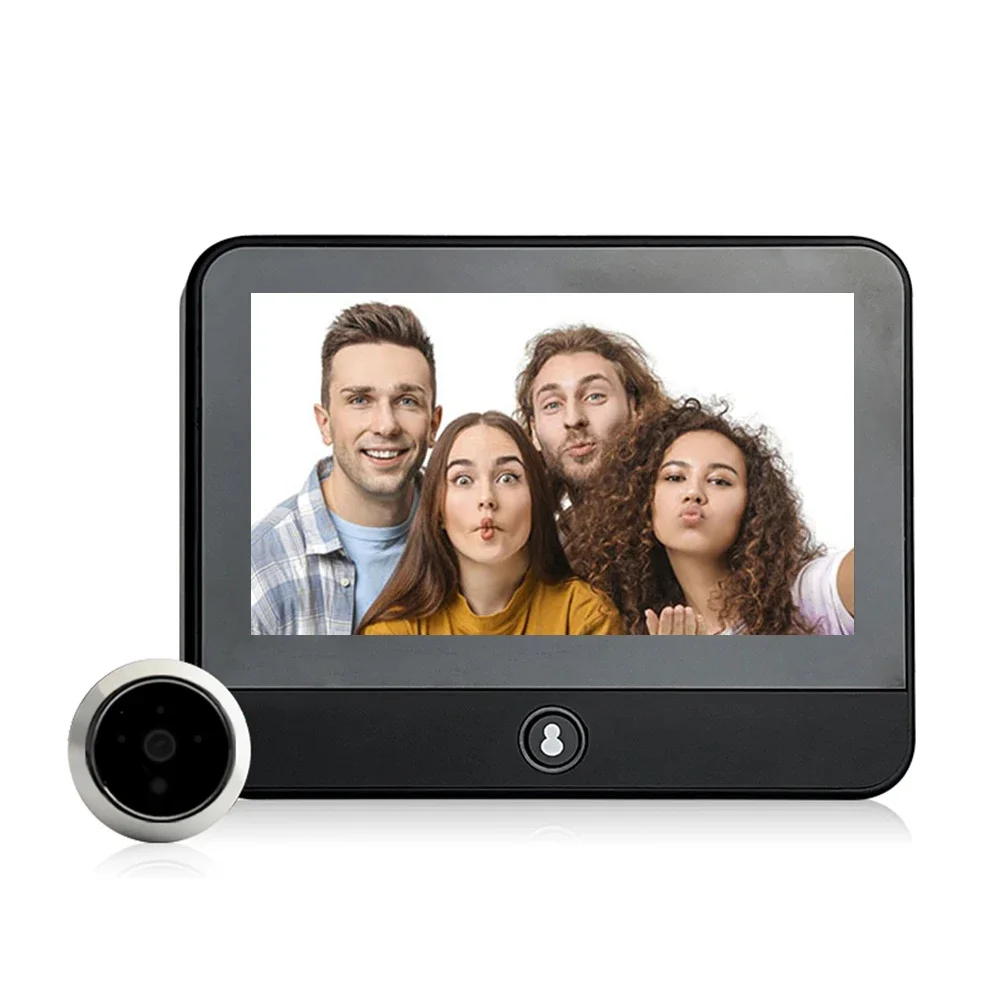 

Цифровой дверной видеоглазок 1080P с углом обзора 120 градусов, Wi-Fi, 4,3-дюймовым монитором и ИК ночным видением