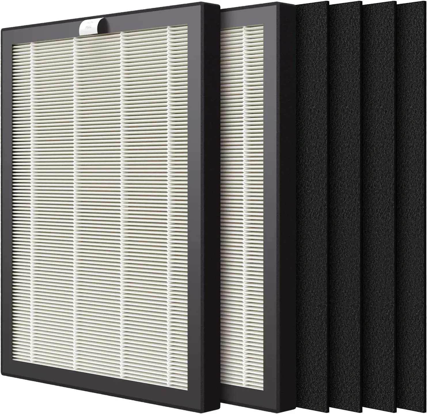 Fit for VEVA 9000 Premium HEPA Replacement Filter 2 Pack Including 4 Carbon Pre Filters Compatible with VEVA Pro Air Purifier