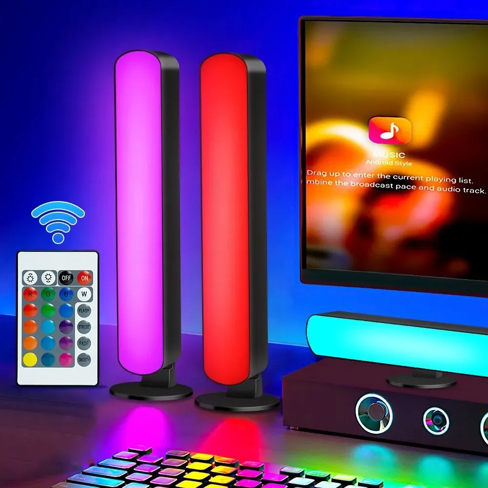 RGB Pickup Light Music Rhythm Lights Upgraded USB Rechargeable Model Christmas Decoration Desktop RGB Light Bar Music Rhythm