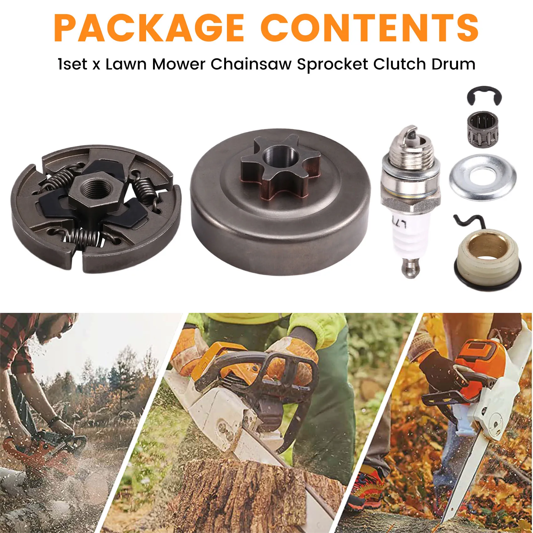 ABJO-Drum Kopling Sproket Gergaji Mesin Pemotong Rumput untuk Stihl 017 018 021 023 025 MS170 MS180 MS210 MS230 MS250 Suku Cadang Pengganti