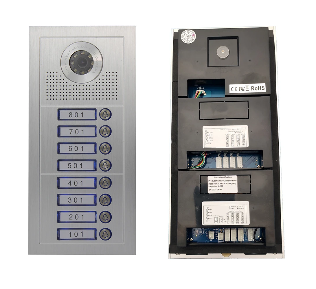 라이언 신제품 고품질 4선식 IP WIFI 비디오 도어폰 10인치 대형 화면 1080P 카메라 아파트 인터콤 시스템 도어폰