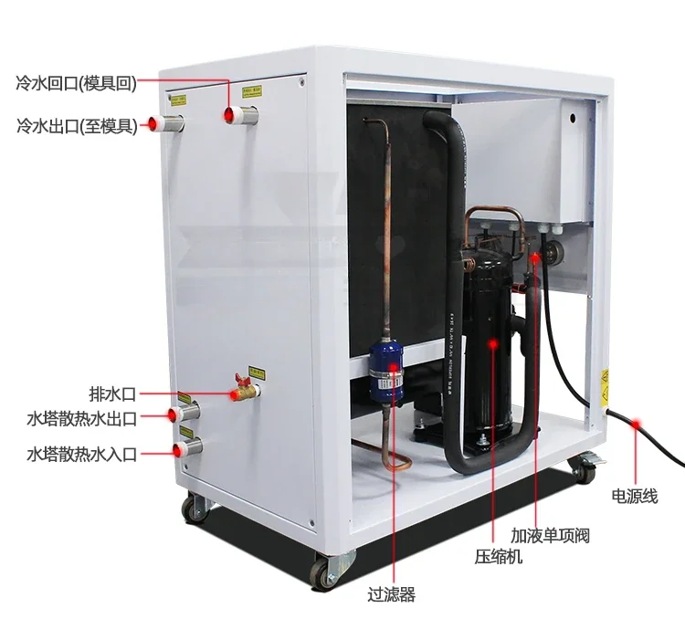 industrial 5p10-horse chiller water-cooled water chiller injection molding machine mold water circulation water cooler