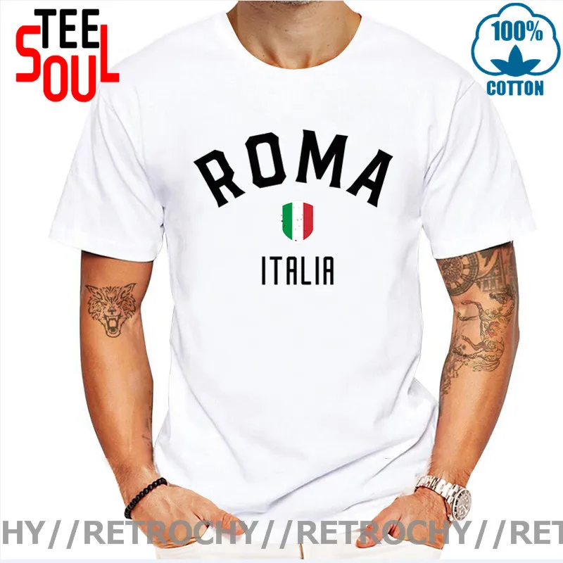 Vintage Roma Italia T shirt men Funny Rome Italy Flag T-shirt Retro Design Italian Jerseys ITA Nation Team Tops tshirt Camisetas