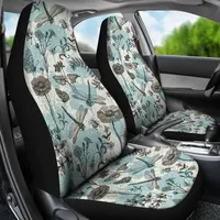 Floral Dragonfly Car Seat Covers - Set of 2 | Universal Fit Seat Protectors For SUV and Car Bucket Seats